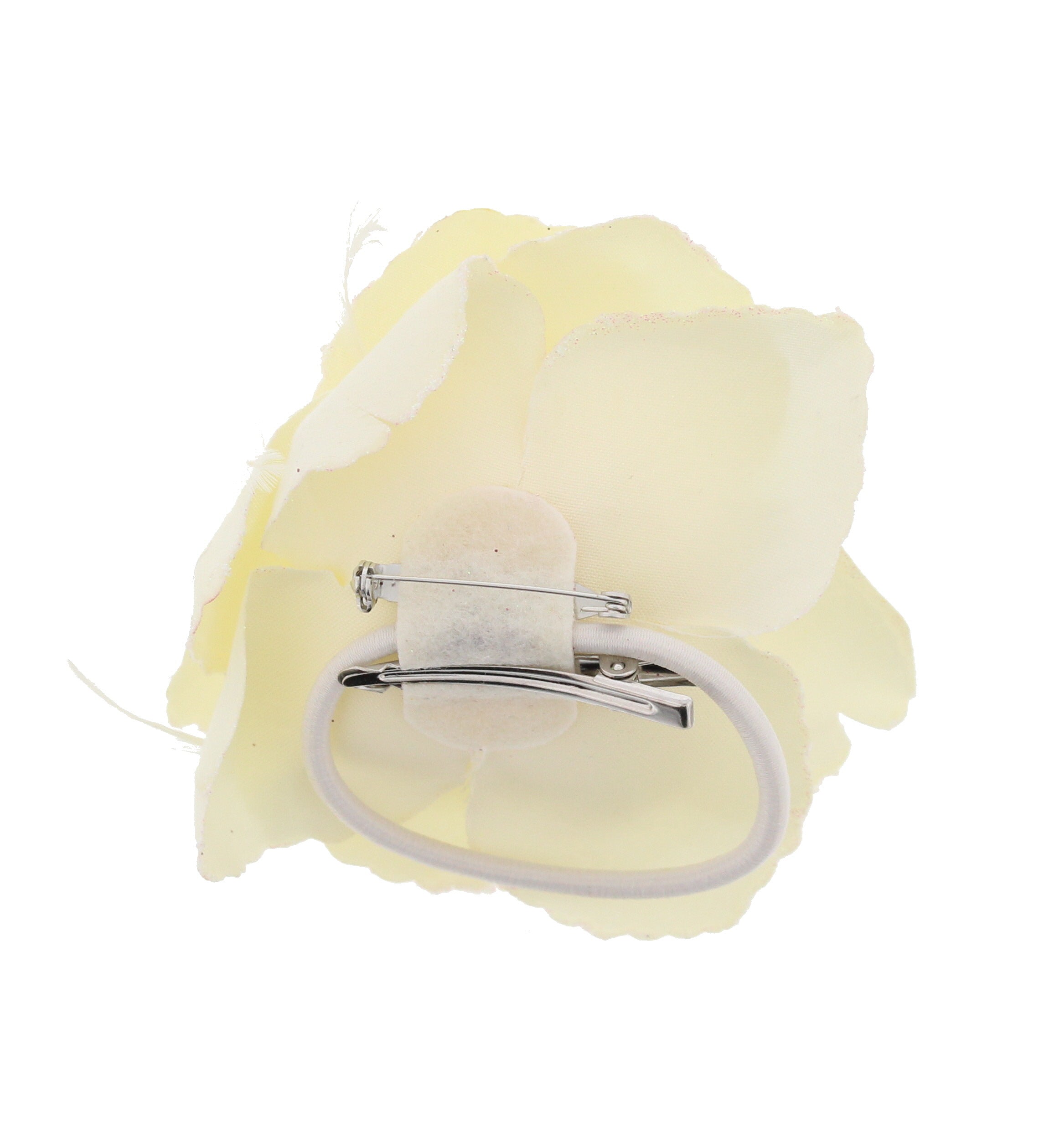 Glitter Rose with Feathers on Concord Clip