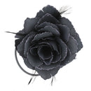Glitter Rose with Feathers on Concord Clip