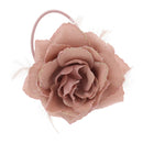 Glitter Rose with Feathers on Concord Clip