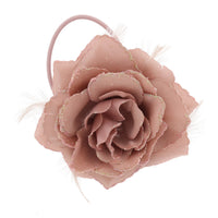 Glitter Rose with Feathers on Concord Clip
