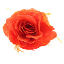 Glitter Rose with Feathers on Concord Clip