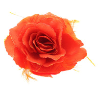 Glitter Rose with Feathers on Concord Clip