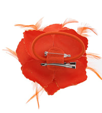 Glitter Rose with Feathers on Concord Clip