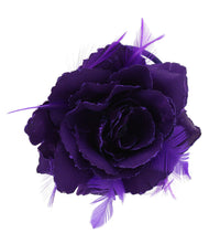 Glitter Rose with Feathers on Concord Clip