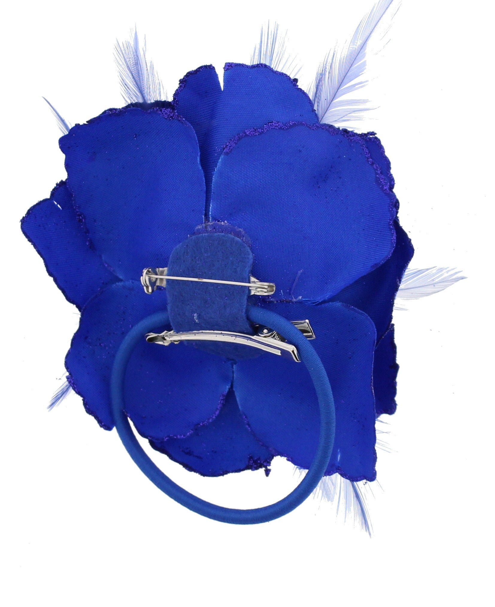 Glitter Rose with Feathers on Concord Clip
