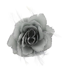 Glitter Rose with Feathers on Concord Clip