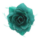 Glitter Rose with Feathers on Concord Clip