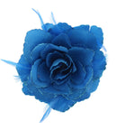 Glitter Rose with Feathers on Concord Clip