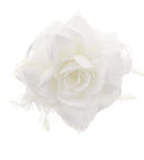 Glitter Rose with Feathers on Concord Clip
