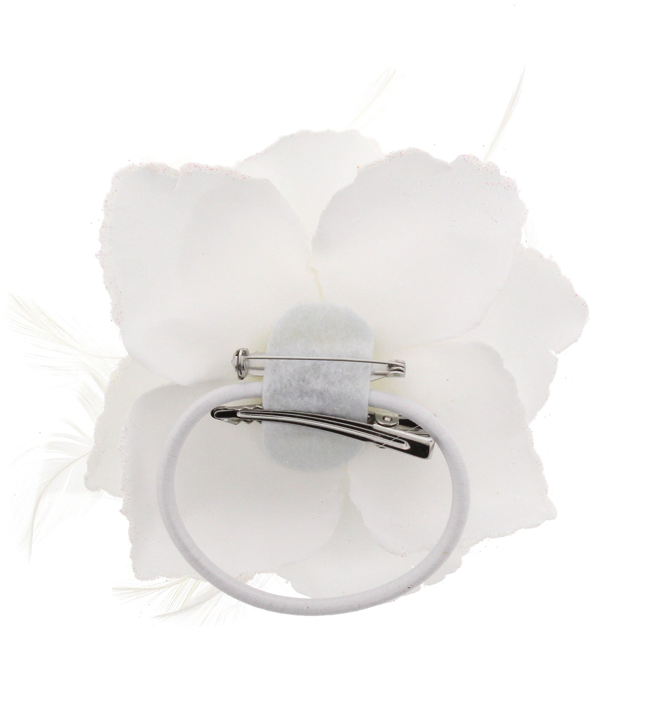 Glitter Rose with Feathers on Concord Clip