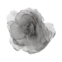 Mesh Glitter Rose | 3-in-1 Versatile Hair Clip, Brooch Pin & Elastic Headpiece