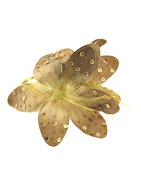 Lilies with Feathers & Sequins Hair Elastic