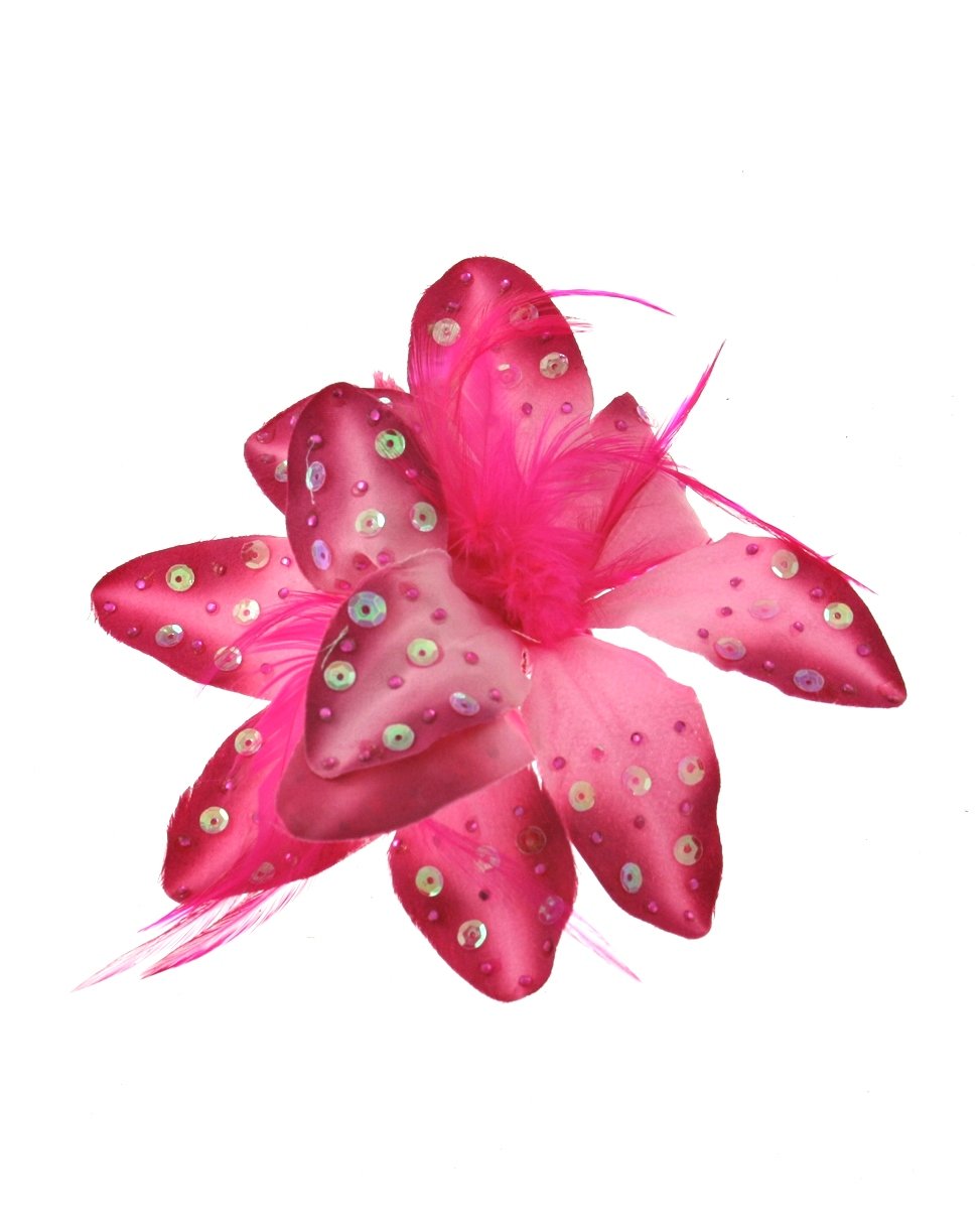Lilies with Feathers & Sequins Hair Elastic