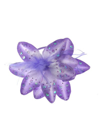 Lilies with Feathers & Sequins Hair Elastic