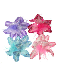 Lilies with Feathers & Sequins Hair Elastic