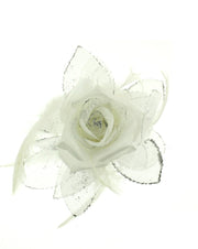 Double-Sided Rose with Feathers & Glitter on Clamp