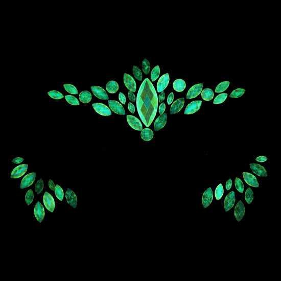 Glow in the Dark Crystal Stone Face Gems / Jewels