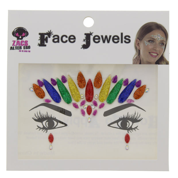 Rainbow Glitter Crystal Stone Face Gems / Jewels