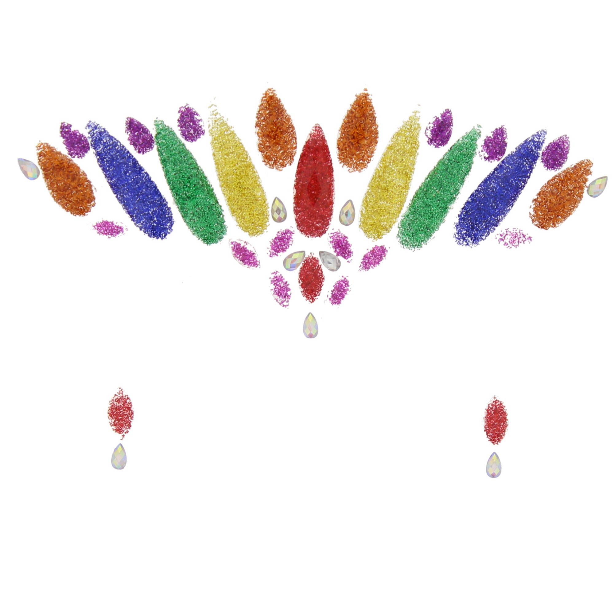 Rainbow Glitter Crystal Stone Face Gems / Jewels