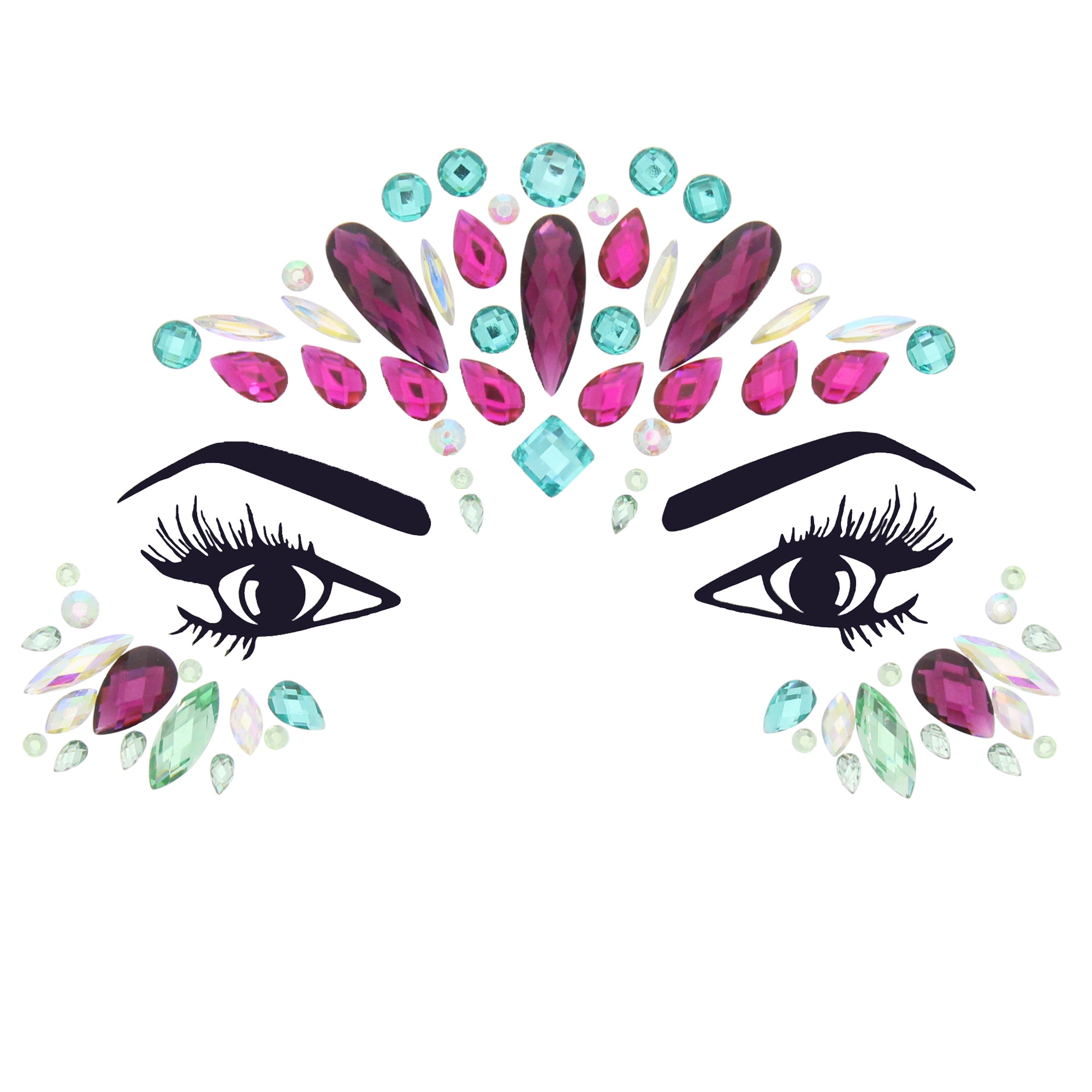 Crystal Stone Face Gems / Jewels - Style N