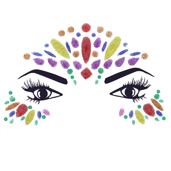 Rainbow Glitter Crystal Stone Face Gems / Jewels