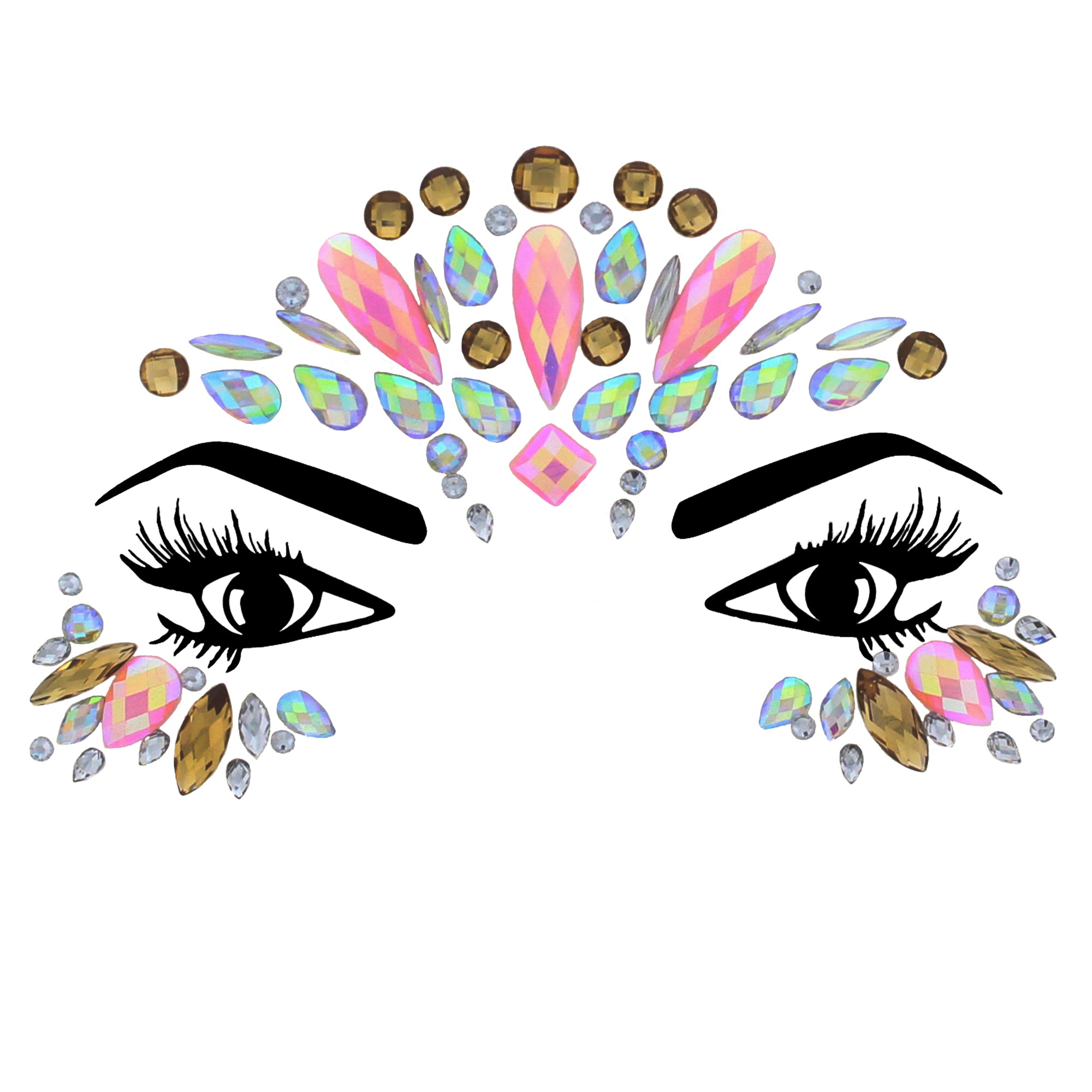 Crystal Stone Face Gems / Jewels - Style N