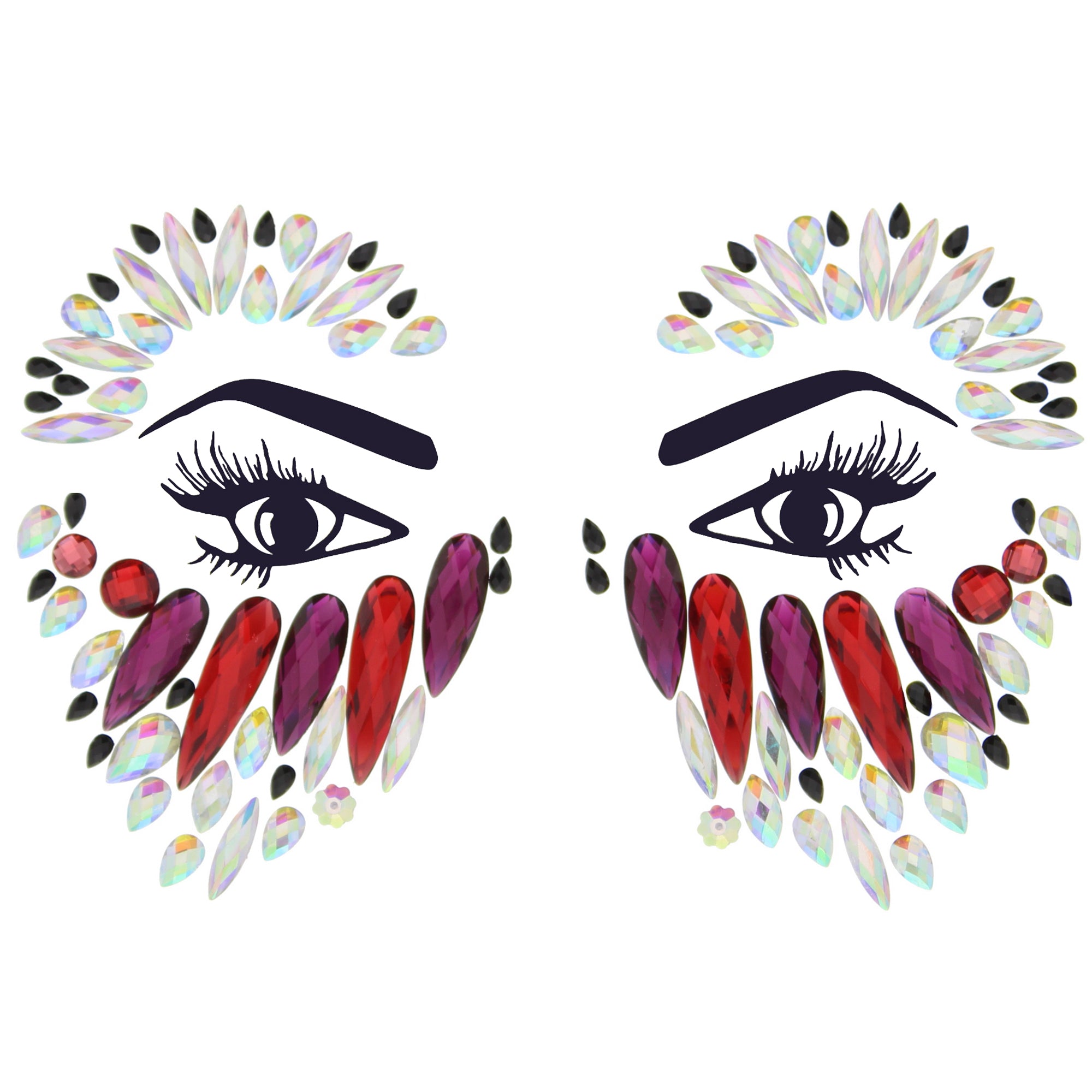 Crystal Stone Face Gems / Jewels - Style P