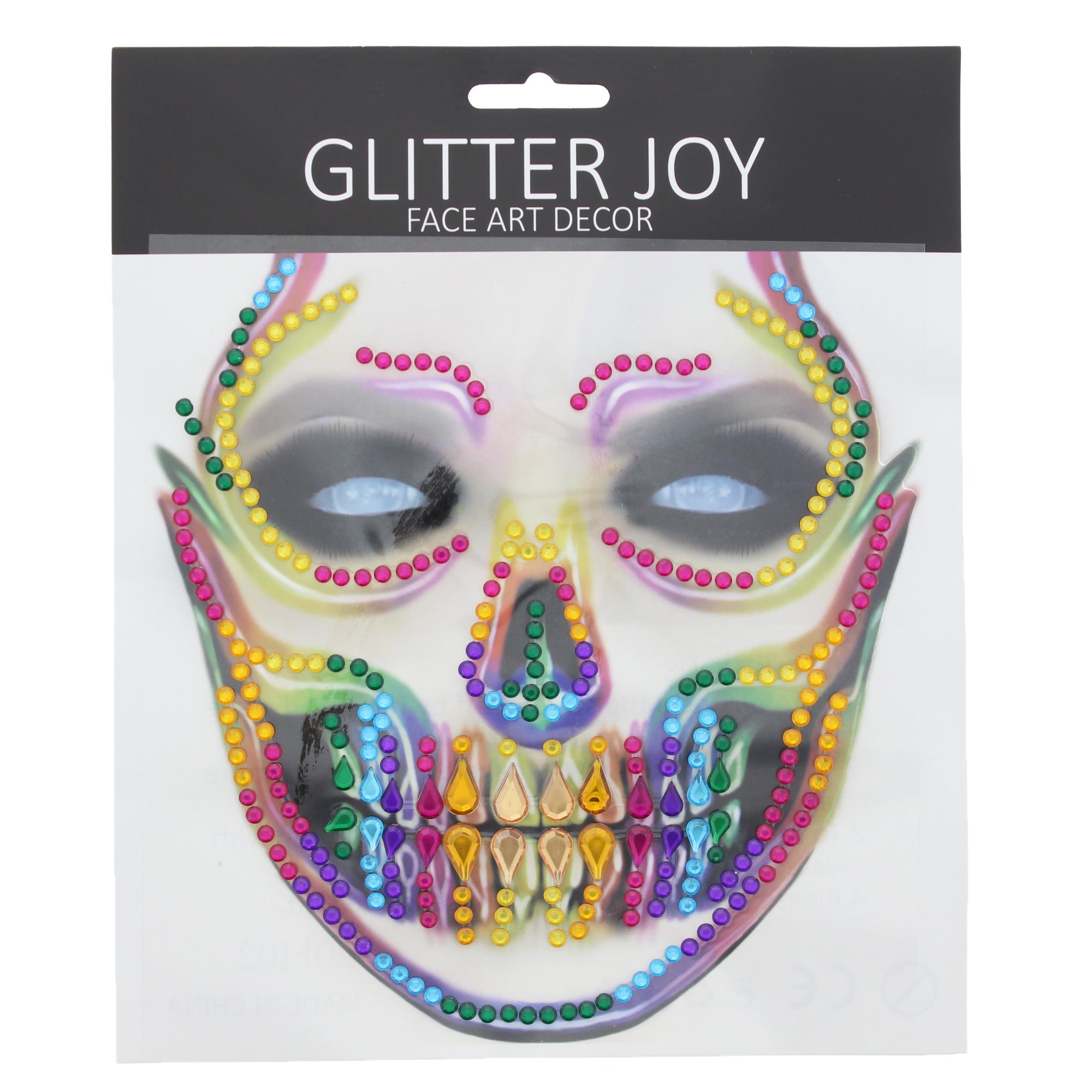 Scary Skeleton Rainbow Face Gems Set