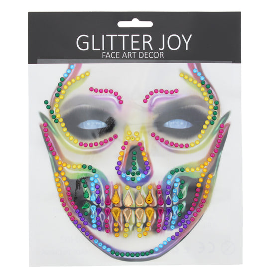 Scary Skeleton Rainbow Face Gems Set