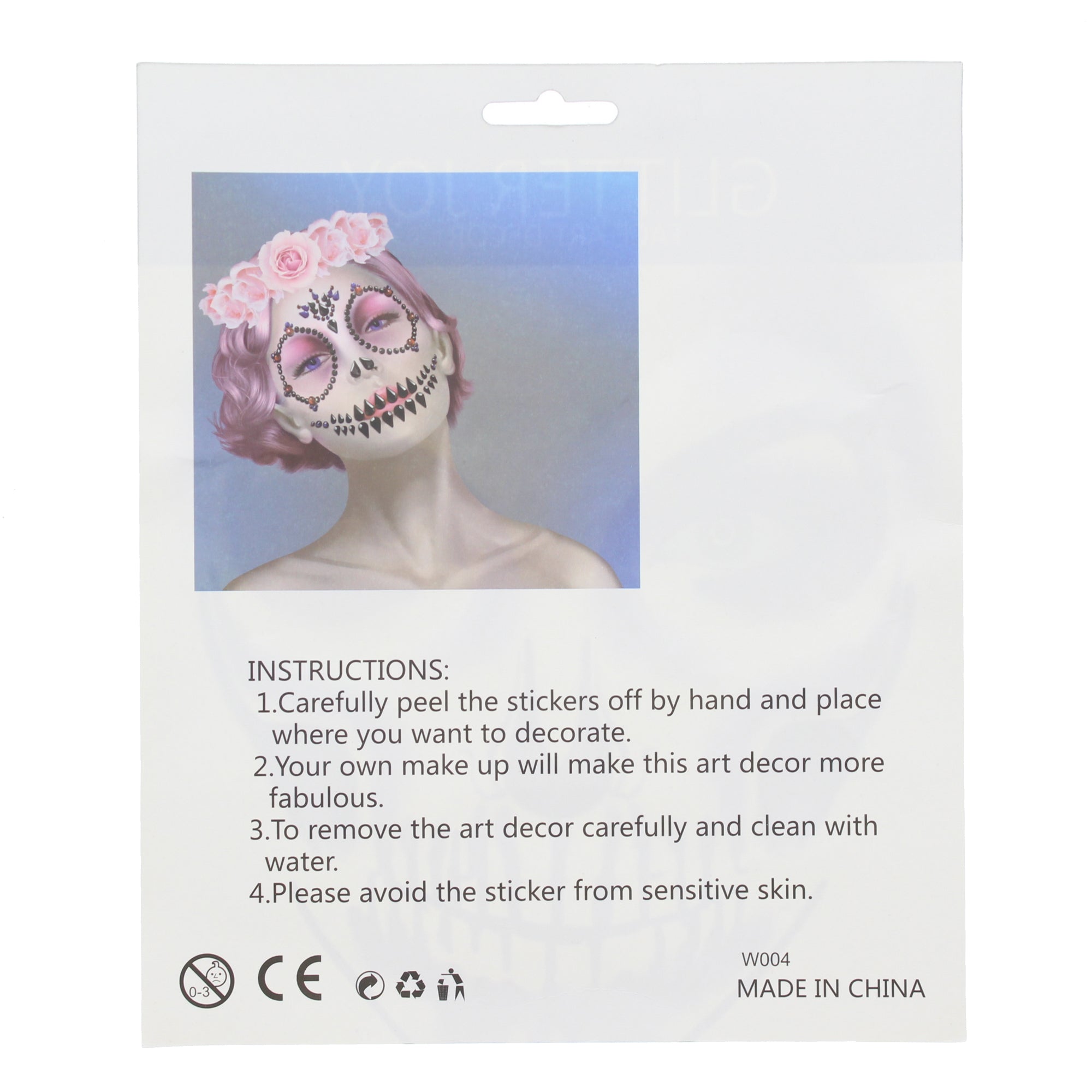 Day of the Dead Skeleton Face Gems Set
