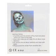 Scary Skeleton Clear Halloween Face Gems Set
