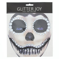 Skeleton Clear & Jet Black Face Gems Set