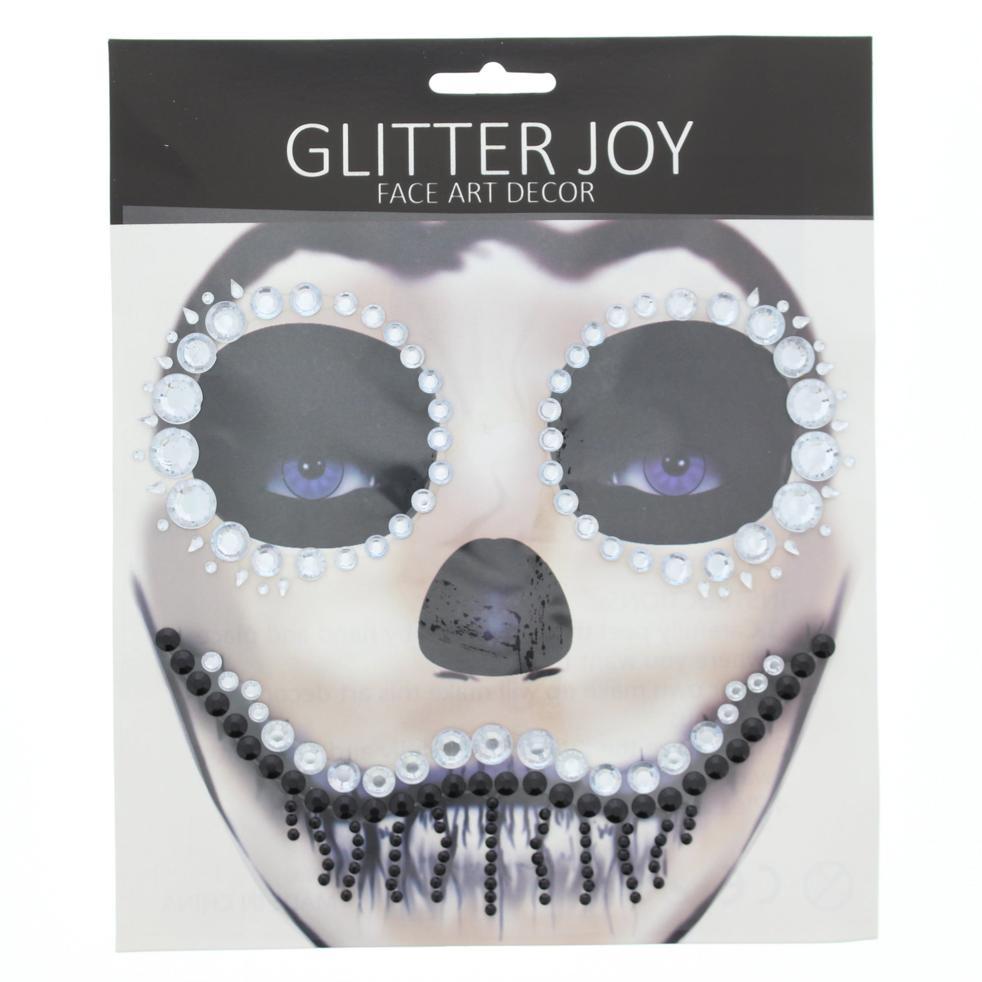 Skeleton Clear & Jet Black Face Gems Set