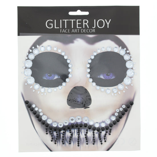 Skeleton Clear & Jet Black Face Gems Set