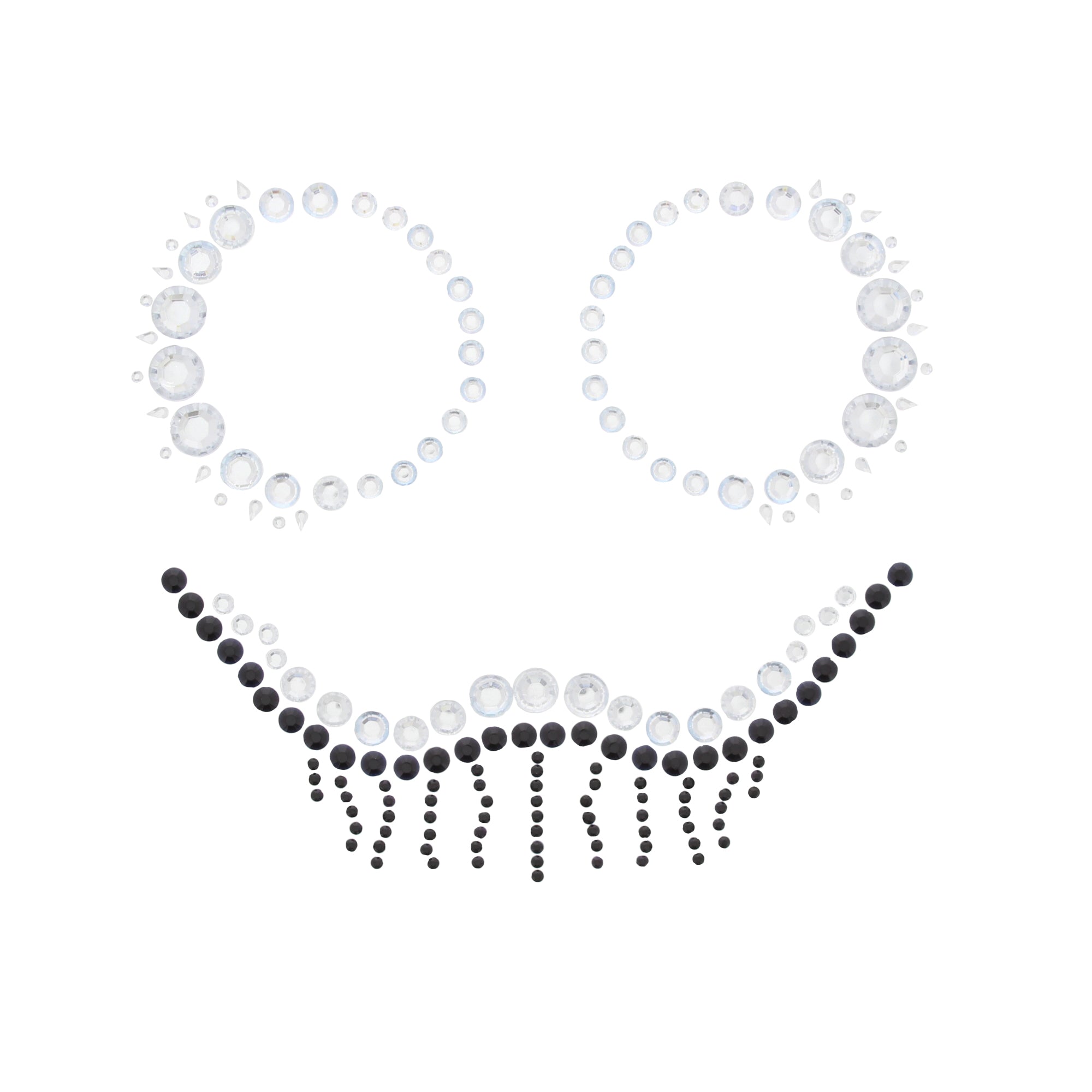 Skeleton Clear & Jet Black Face Gems Set