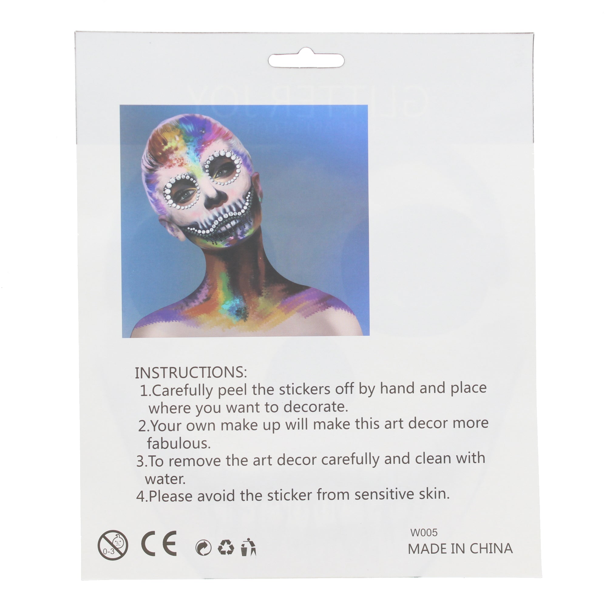 Skeleton Clear & Jet Black Face Gems Set