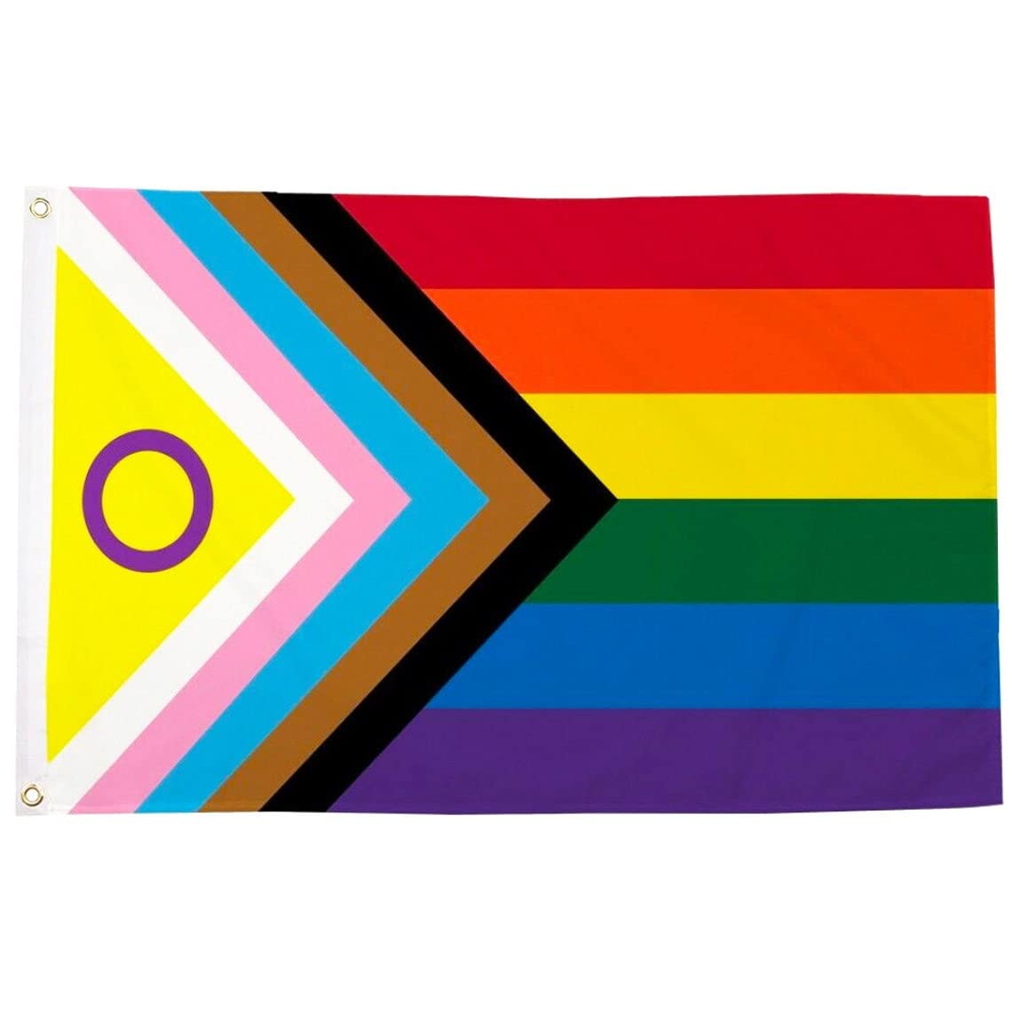 Intersex Inclusive Progress Flag with Brass Eyelets