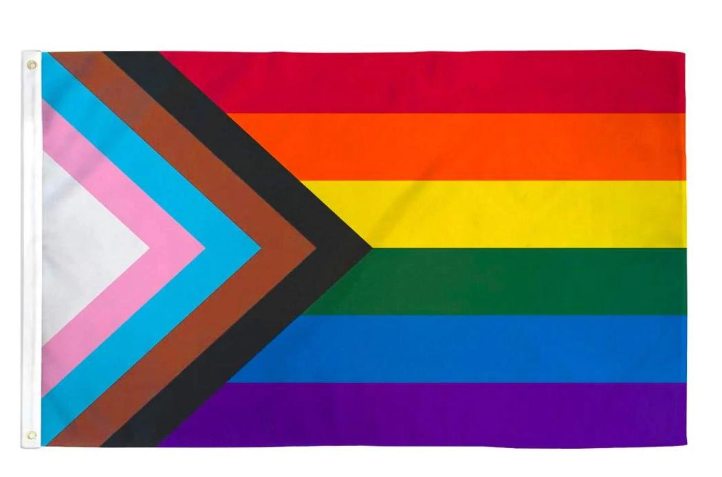 Rainbow Progress Flag with Brass Eyelets