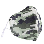 Green Camouflage Print Cotton Face Mask