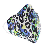 Blue Leopard Print Cotton Face Mask