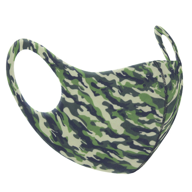 Green Camouflage Print Value Face Mask