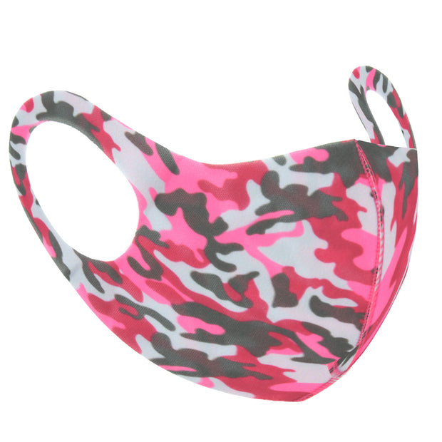 Pink Camouflage Print Value Face Mask