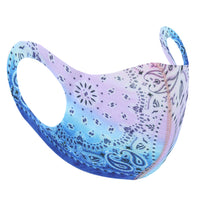 Blue & Lilac Retro Paisley Print Value Face Mask