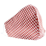 Checkered Gingham Print Cotton Face Mask