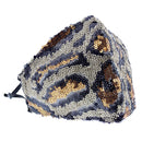 Sequins Leopard Print Mesh Cotton Face Mask