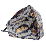 Sequins Leopard Print Mesh Cotton Face Mask