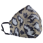 Sequins Leopard Print Mesh Cotton Face Mask