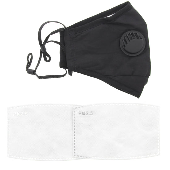 Plain Cotton Face Mask with Valve & Filter