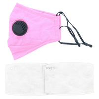 Plain Cotton Face Mask with Valve & Filter