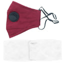 Plain Cotton Face Mask with Valve & Filter